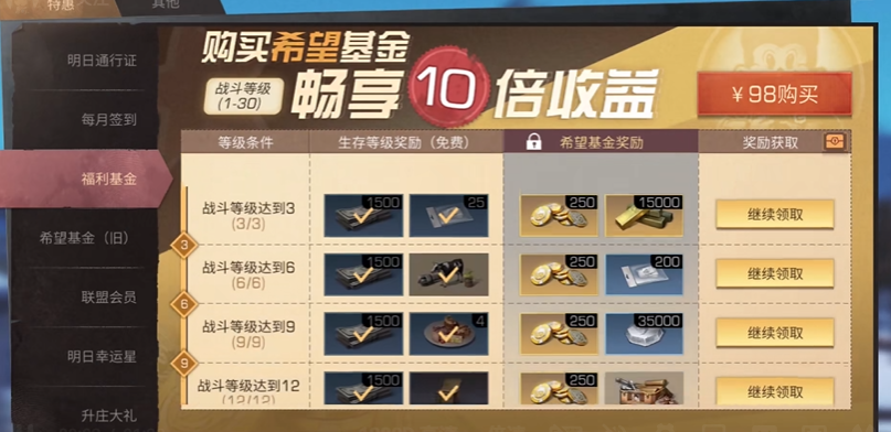 明日之后希望基金为什么残页缺少