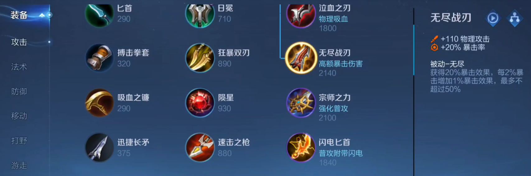 王者荣耀单挑该出什么装备