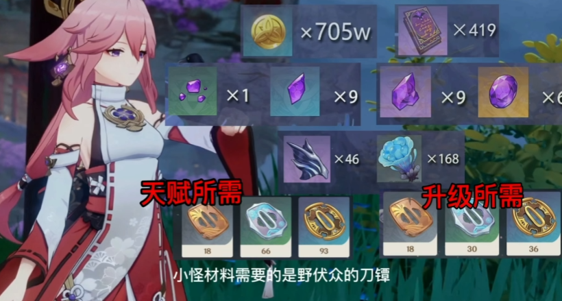 原神八重神子天赋突破材料