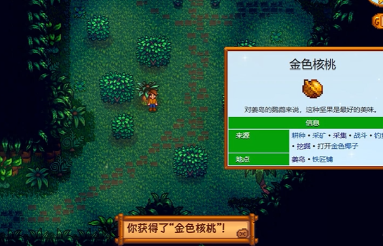 星露谷物语如何获得金色核桃
